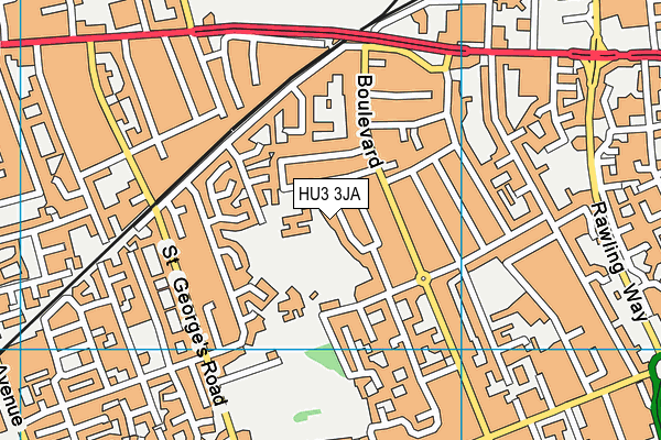 HU3 3JA map - OS VectorMap District (Ordnance Survey)
