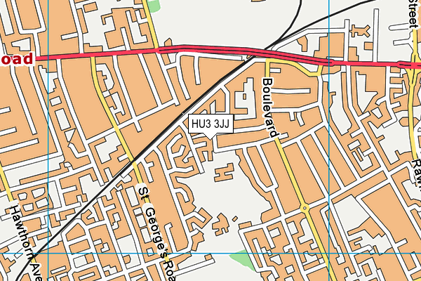 HU3 3JJ map - OS VectorMap District (Ordnance Survey)