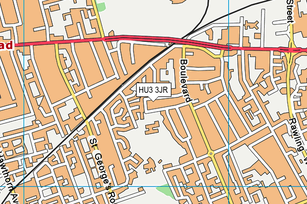 HU3 3JR map - OS VectorMap District (Ordnance Survey)