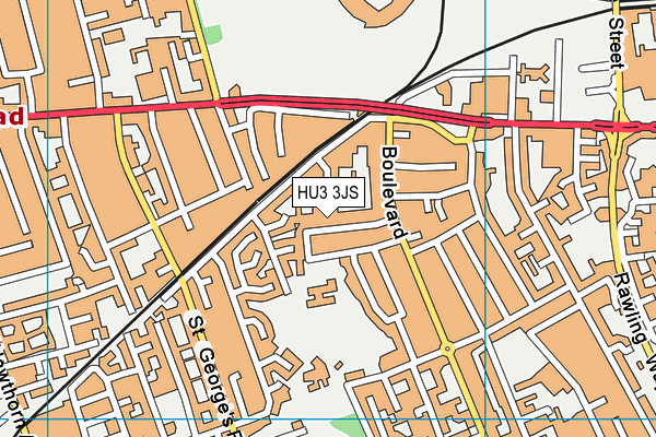 HU3 3JS map - OS VectorMap District (Ordnance Survey)