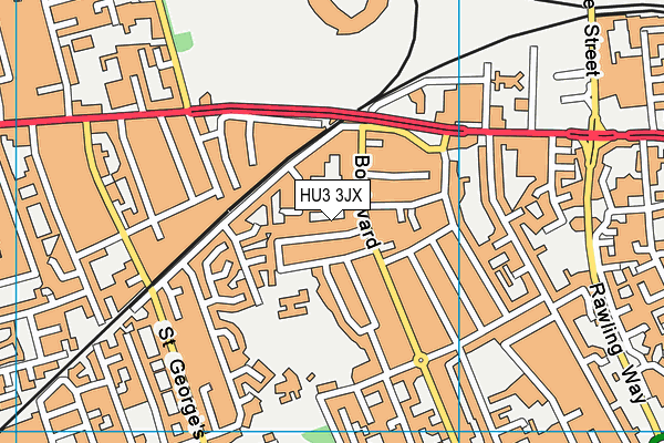 HU3 3JX map - OS VectorMap District (Ordnance Survey)