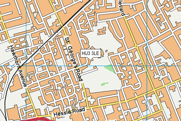 HU3 3LE map - OS VectorMap District (Ordnance Survey)