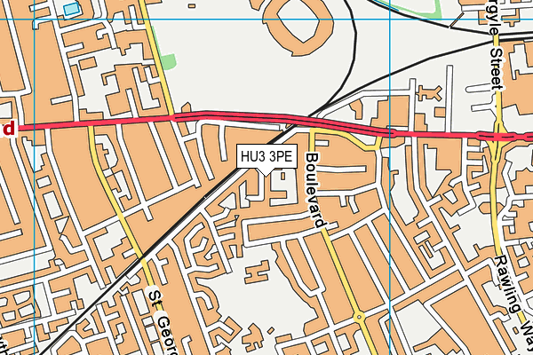 HU3 3PE map - OS VectorMap District (Ordnance Survey)
