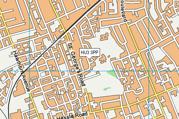 HU3 3PP map - OS VectorMap District (Ordnance Survey)