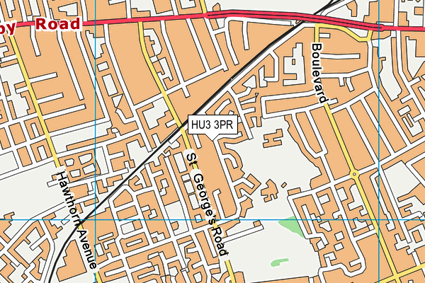 HU3 3PR map - OS VectorMap District (Ordnance Survey)