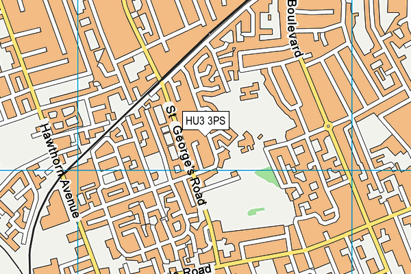 HU3 3PS map - OS VectorMap District (Ordnance Survey)