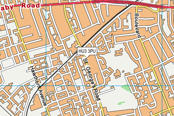 HU3 3PU map - OS VectorMap District (Ordnance Survey)