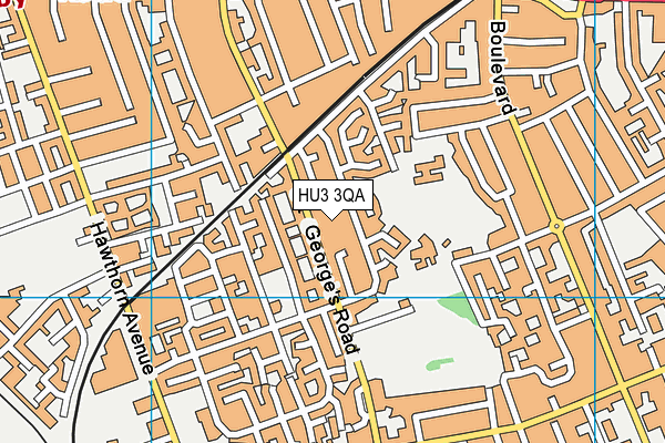 HU3 3QA map - OS VectorMap District (Ordnance Survey)