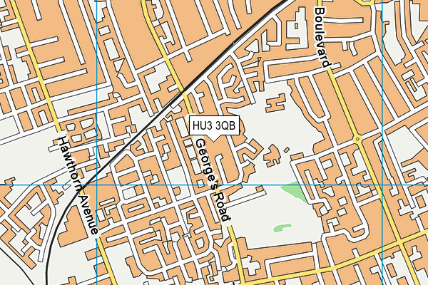 HU3 3QB map - OS VectorMap District (Ordnance Survey)