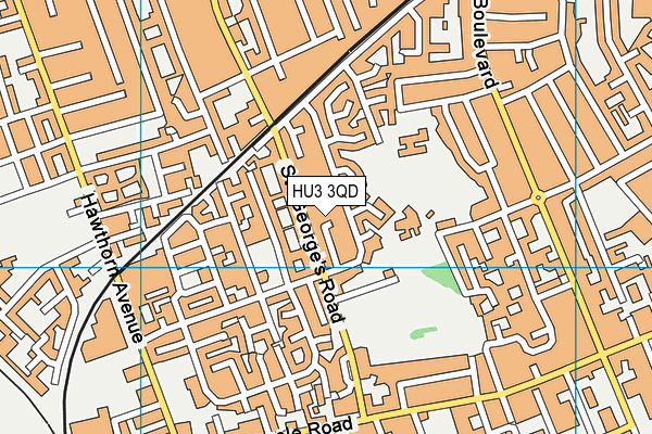 HU3 3QD map - OS VectorMap District (Ordnance Survey)