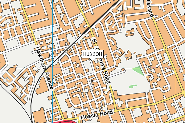HU3 3QH map - OS VectorMap District (Ordnance Survey)
