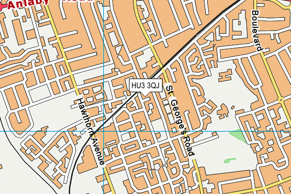 HU3 3QJ map - OS VectorMap District (Ordnance Survey)