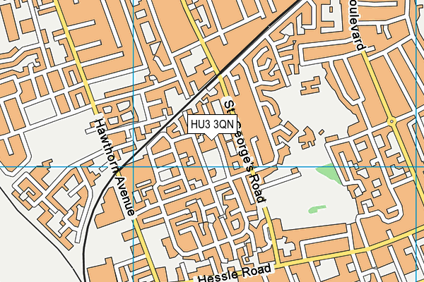 HU3 3QN map - OS VectorMap District (Ordnance Survey)