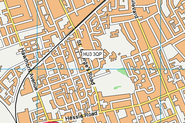 HU3 3QP map - OS VectorMap District (Ordnance Survey)