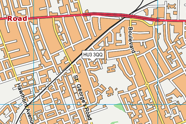 HU3 3QQ map - OS VectorMap District (Ordnance Survey)