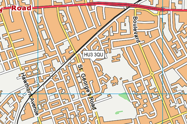 HU3 3QU map - OS VectorMap District (Ordnance Survey)
