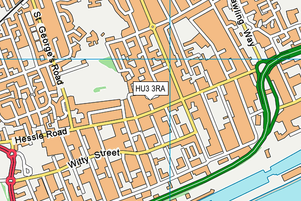 HU3 3RA map - OS VectorMap District (Ordnance Survey)
