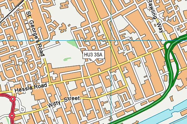HU3 3SA map - OS VectorMap District (Ordnance Survey)