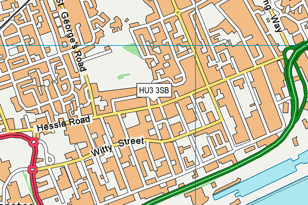HU3 3SB map - OS VectorMap District (Ordnance Survey)