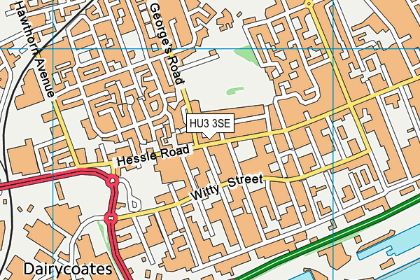 HU3 3SE map - OS VectorMap District (Ordnance Survey)