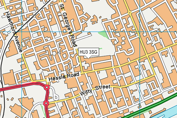 HU3 3SG map - OS VectorMap District (Ordnance Survey)