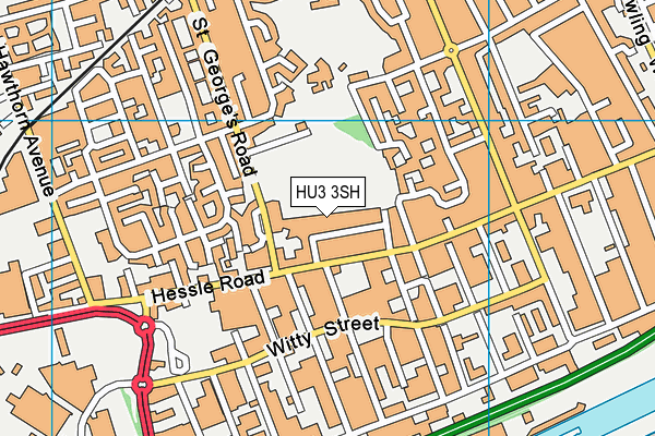HU3 3SH map - OS VectorMap District (Ordnance Survey)