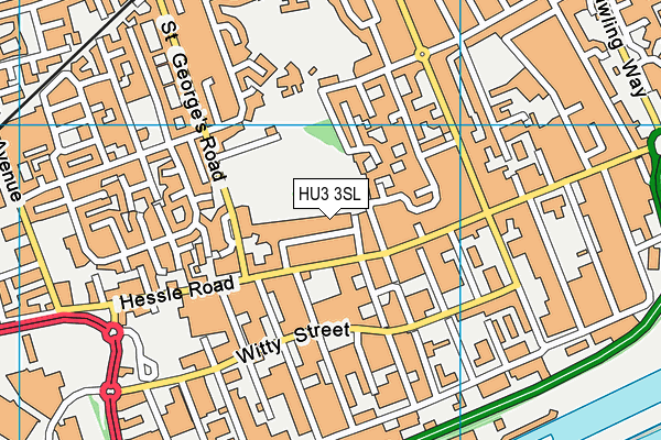 HU3 3SL map - OS VectorMap District (Ordnance Survey)