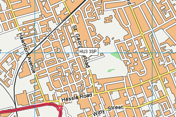 HU3 3SP map - OS VectorMap District (Ordnance Survey)