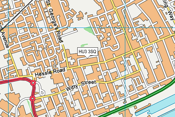 HU3 3SQ map - OS VectorMap District (Ordnance Survey)