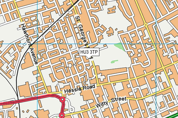 HU3 3TP map - OS VectorMap District (Ordnance Survey)