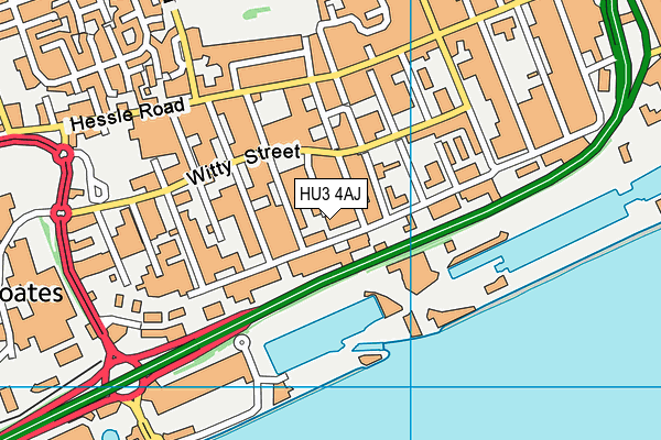 HU3 4AJ map - OS VectorMap District (Ordnance Survey)