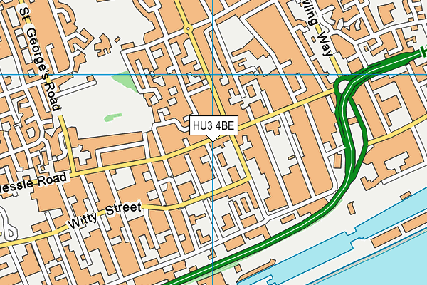 HU3 4BE map - OS VectorMap District (Ordnance Survey)