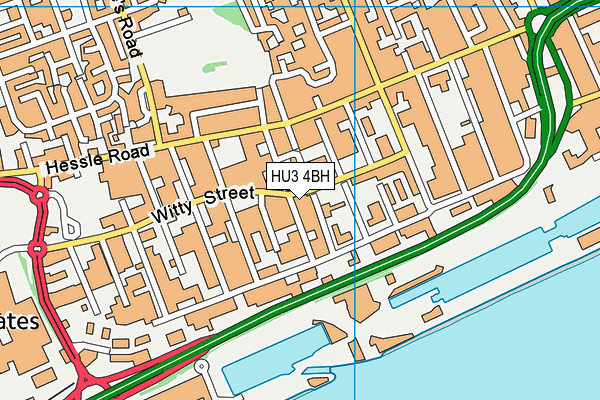 HU3 4BH map - OS VectorMap District (Ordnance Survey)