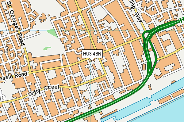 HU3 4BN map - OS VectorMap District (Ordnance Survey)