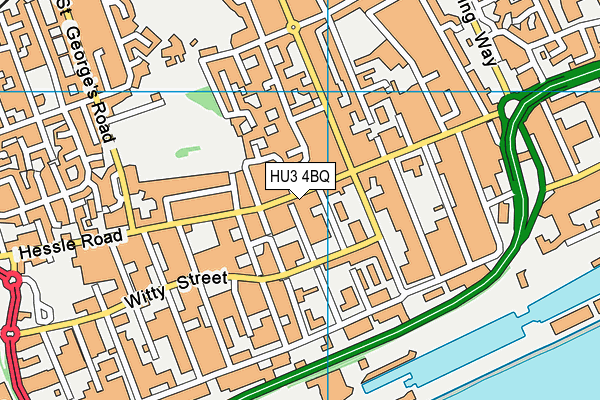 HU3 4BQ map - OS VectorMap District (Ordnance Survey)