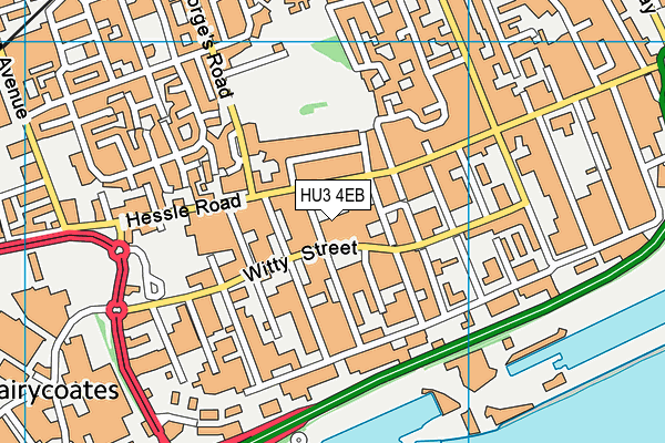 HU3 4EB map - OS VectorMap District (Ordnance Survey)