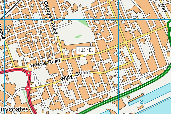 HU3 4EJ map - OS VectorMap District (Ordnance Survey)