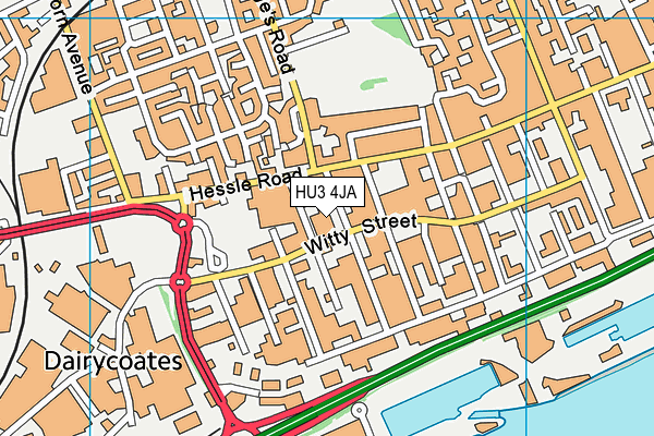 HU3 4JA map - OS VectorMap District (Ordnance Survey)