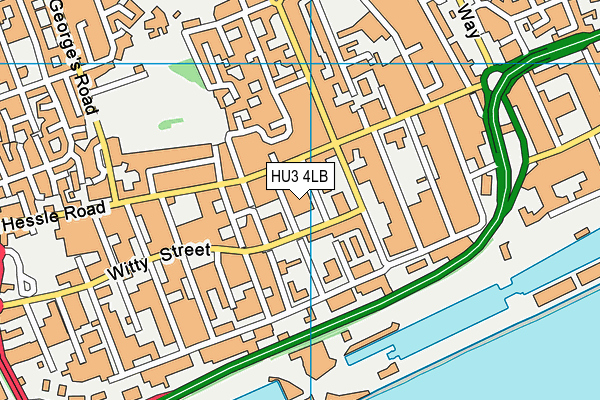 HU3 4LB map - OS VectorMap District (Ordnance Survey)