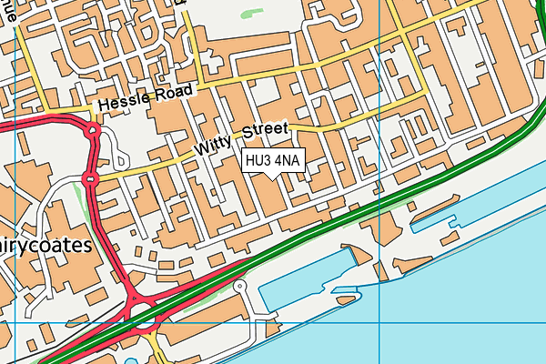 HU3 4NA map - OS VectorMap District (Ordnance Survey)