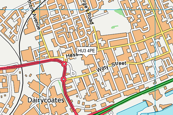 HU3 4PE map - OS VectorMap District (Ordnance Survey)