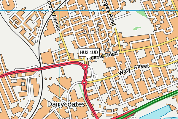 HU3 4UD map - OS VectorMap District (Ordnance Survey)