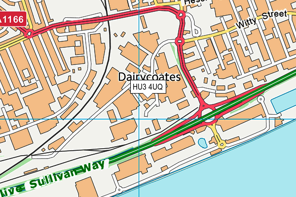 HU3 4UQ map - OS VectorMap District (Ordnance Survey)