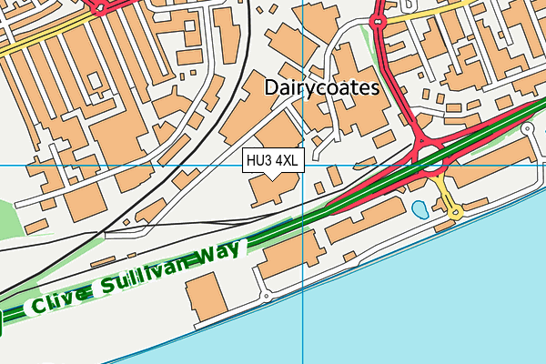 HU3 4XL map - OS VectorMap District (Ordnance Survey)