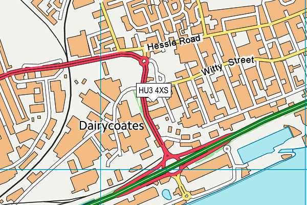 HU3 4XS map - OS VectorMap District (Ordnance Survey)