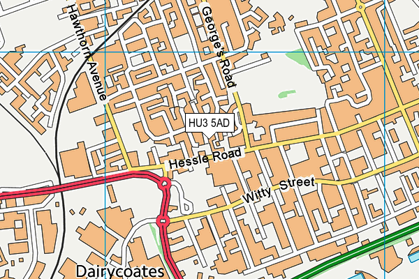 HU3 5AD map - OS VectorMap District (Ordnance Survey)
