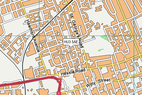 HU3 5AE map - OS VectorMap District (Ordnance Survey)