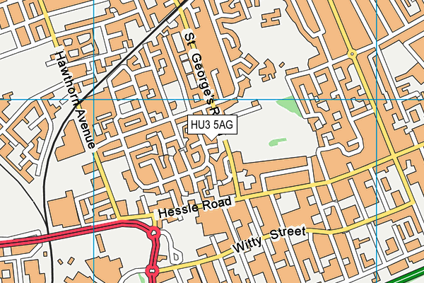 HU3 5AG map - OS VectorMap District (Ordnance Survey)