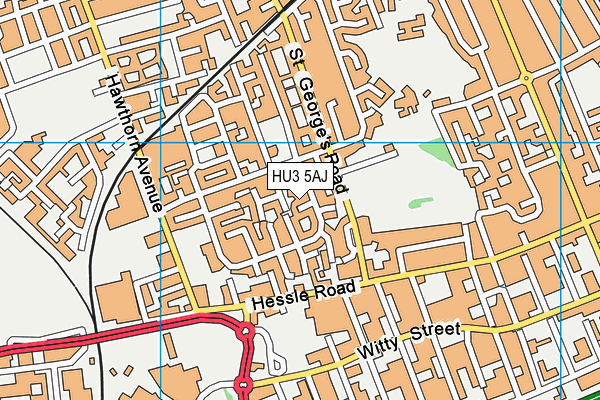 HU3 5AJ map - OS VectorMap District (Ordnance Survey)