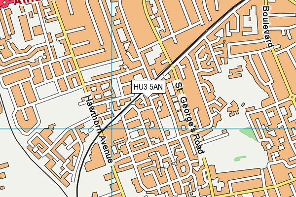 HU3 5AN map - OS VectorMap District (Ordnance Survey)